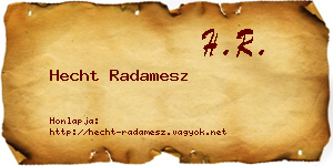 Hecht Radamesz névjegykártya